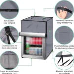 outdoor refrigerator cover for mini zers, 3.0 cubic cooler with mesh ventilation, 56 x 58 x 86 cm grey L